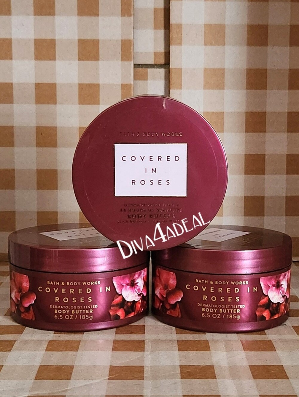 3X Bath & Body Works COVERED IN ROSES 6.5 OZ Body Butter Bundle